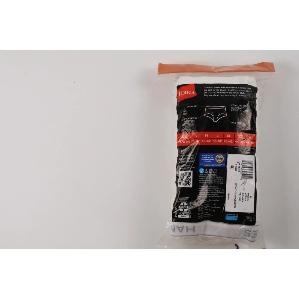 Hanes Briefs 6 Pack Tagless Comfort Flex White Solid Medium NWT